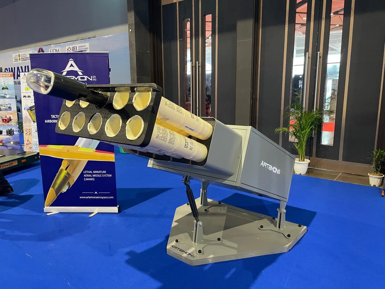 Artemon Multi-Barrel Pneumatic Launcher on display